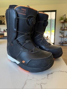 K2 Vandal Men's Black Snowboard Boots with Orange Accents